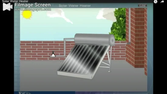 Закрытый солнечный водонагреватель с плоской панелью емкостью 200 л.